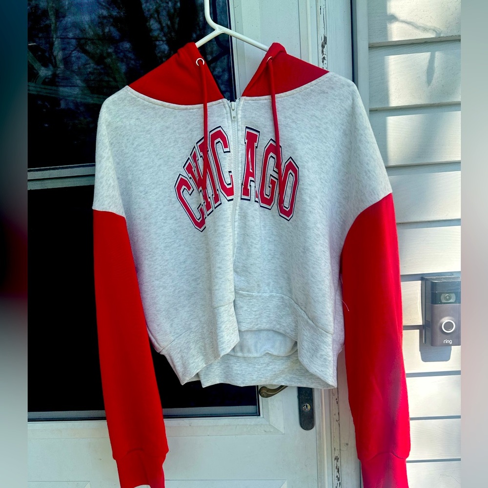 Cropped zip up hoodie